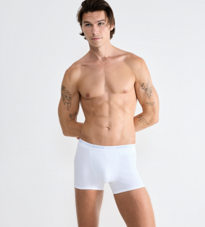 Mens Basic Short Twin Pack - White